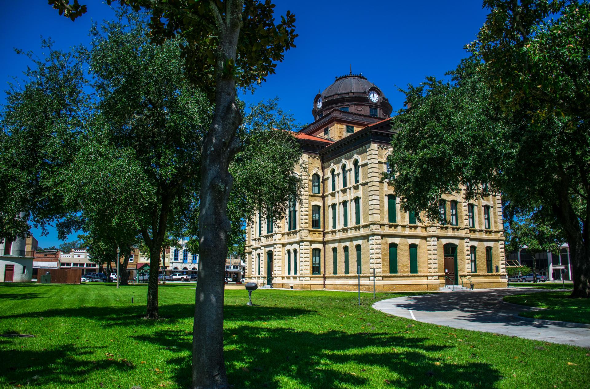 Columbus Texas City County Courthouse the Town Square of the Historic small Town of Texas along the Colorado River South west of Houston