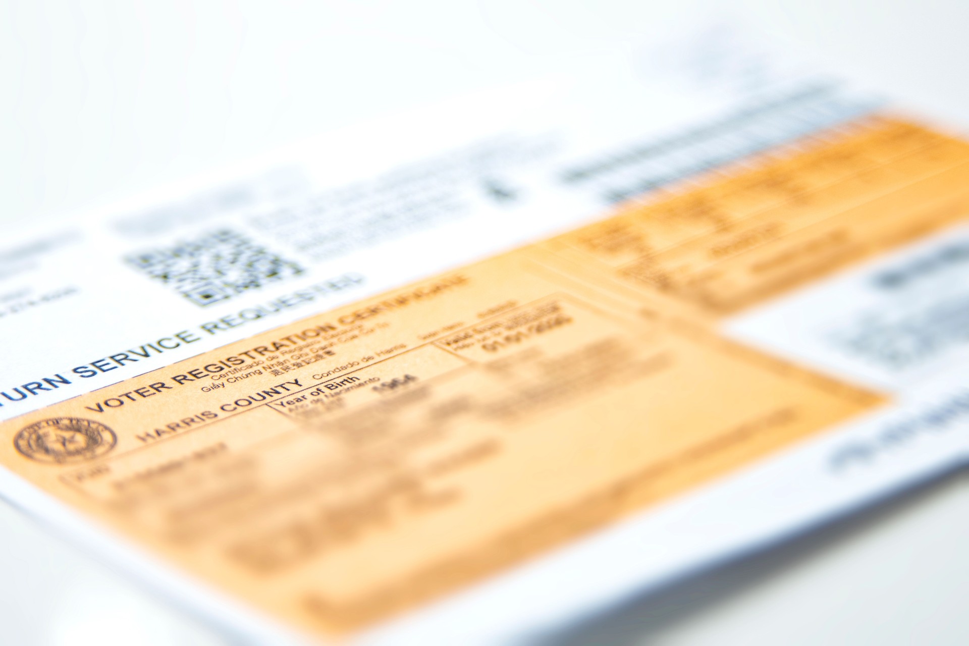 Texas Voter Registration Card